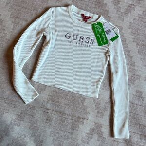 GUESS Cream Melodie Ribbed Sweater Girls size 8 NWT
